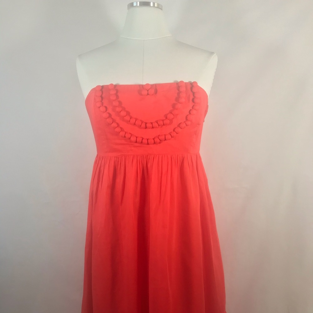 Orange Summer Strapless Dress